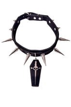 Load image into Gallery viewer, Spiked Choker with Coffin Dagger Pendant