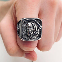 Load image into Gallery viewer, Skull Sickle Death Stainless Steel Ring