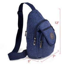 Load image into Gallery viewer, Navy Crossbody Canvas Sling Bag with Adjustable Strap