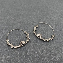 Load image into Gallery viewer, Gothic Stainless Steel Skull Hoop Earrings