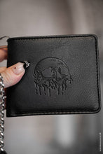 Load image into Gallery viewer, Skull Drip Emboss Bifold Wallet w/ Chain