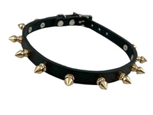 Load image into Gallery viewer, 1/2&quot; BLACK LEATHER CHOKER WITH 1/2&quot; SPIKES by FUNK PLUS