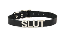 Load image into Gallery viewer, Genuine Leather Stainless Steel Letter Name Fetish Choker
