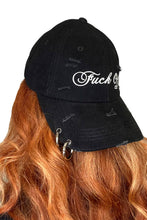 Load image into Gallery viewer, F*ck Off Pierced Baseball Cap