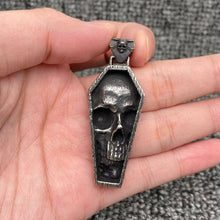 Load image into Gallery viewer, Stainless Steel Vampire Skull Coffin Pendant