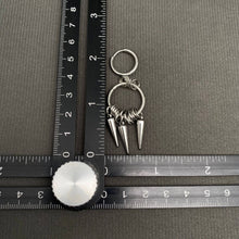 Load image into Gallery viewer, Silver Tone Spike Fringe Huggie Earrings