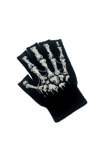 Dead Inside Fingerless Skeleton Gloves