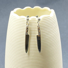 Load image into Gallery viewer, Silver Tone Metal Knife Dangle Earrings