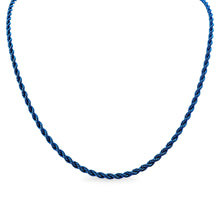 Load image into Gallery viewer, Stainless Steel Blue Rope Chain Necklace - 7MM