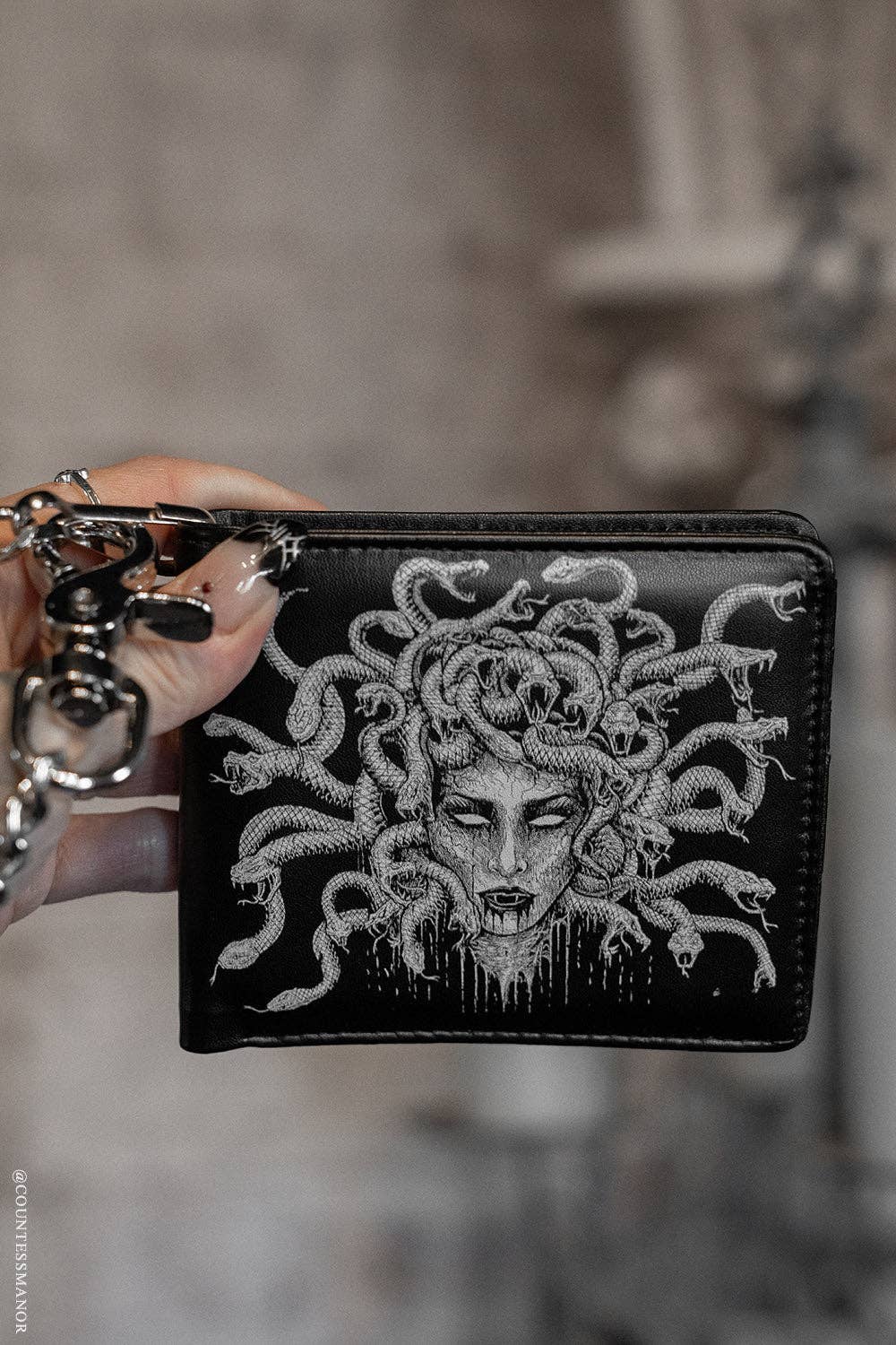 Medusa Bifold Wallet w/ Chain