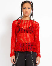 Load image into Gallery viewer, Holy Punk Sweater in Red - TRIPP NYC