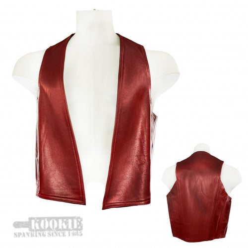 Classic Leather Bar Vest - Burgundy
