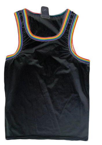 Rainbow Trim Tank - Black Sport Mesh