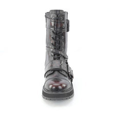 Load image into Gallery viewer, DEMONIA Valor-220 in Black/Burgundy Vegan Leather