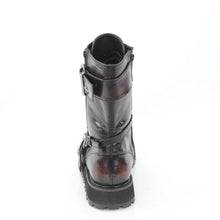 Load image into Gallery viewer, DEMONIA Valor-220 in Black/Burgundy Vegan Leather