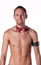 Load image into Gallery viewer, Leather Hanky Bandanna Print Bowtie