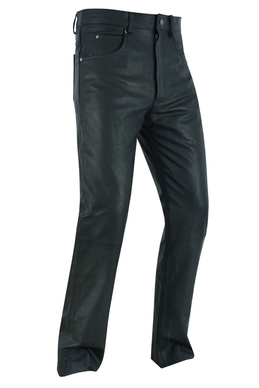 Jeans with leather pockets hotsell