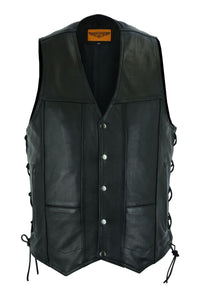 Plain Biker Vest with Side Laces
