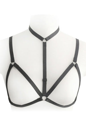 Zarya Harness Bra, Black Elastic Straps