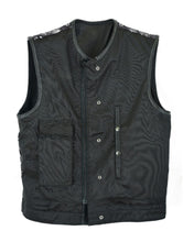 Load image into Gallery viewer, Zippered Biker Club Vest - Black Hanky Liner