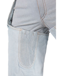 Denim Look Leather Chaps
