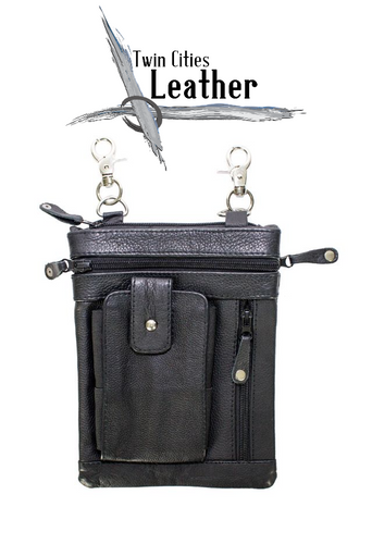 Leather Multi-Pocket Belt Bag