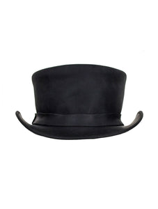 Black Leather Top Hat