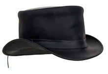 Load image into Gallery viewer, Black Leather Top Hat