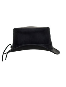 Black Leather Top Hat